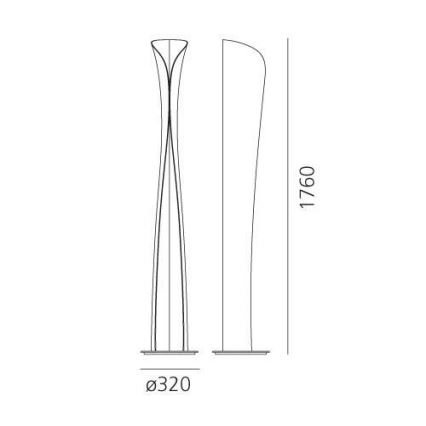 Artemide 1361010A - LED Stojacia lampa CADMO LED/44W/230V + 1xGU10/10W/230V čierna