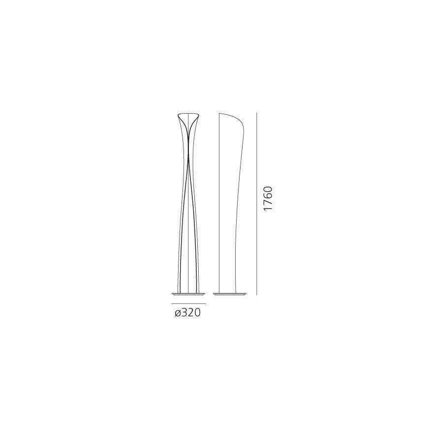 Artemide 1361010A - LED Stojacia lampa CADMO LED/44W/230V + 1xGU10/10W/230V čierna