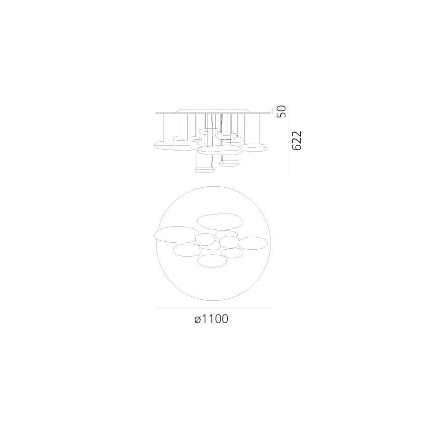 Artemide 1366110A - LED Stmievateľný prisadený luster MERCURY LED/58W/230V 3000K