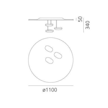Artemide 1474110A - LED Stmievateľné stropné svietidlo DROPLET LED/87W/230V 3000K