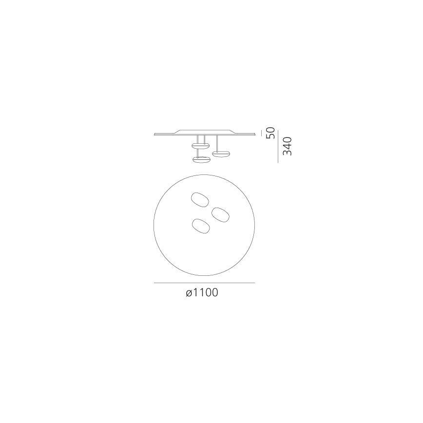 Artemide 1474110A - LED Stmievateľné stropné svietidlo DROPLET LED/87W/230V 3000K