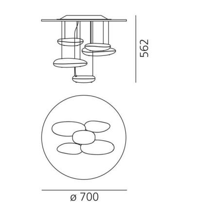 Artemide 1476110A - LED Stmievateľný prisadený luster MERCURY LED/29W/230V 3000K