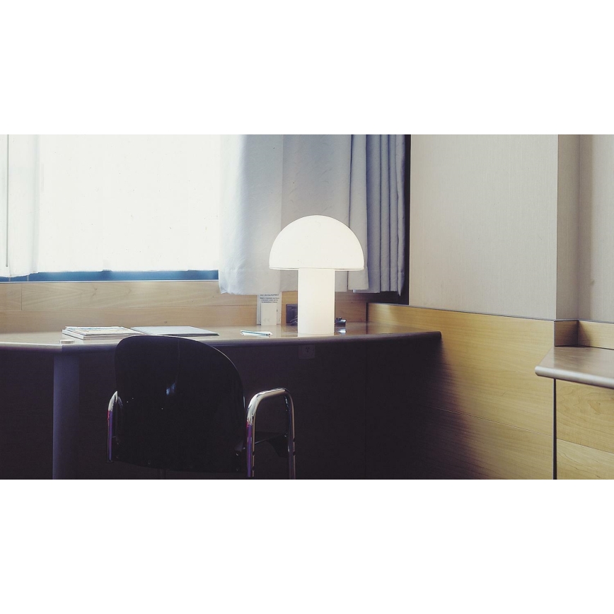 Artemide A006300 - Stolná lampa ONFALE 1xE14/5W/230V + 1xE27/13W biela