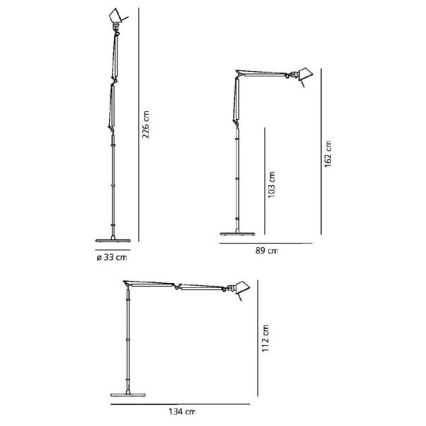 Artemide AR 0947010A+AR A012820 KOMPLET - Stojanová lampa TOLOMEO BASCULANTE 1xE27/100W/230V