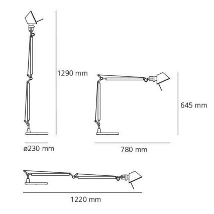 Artemide AR A001000+AR A004030 KOMPLET - Stolná lampa TOLOMEO 1xE27/70W/230V