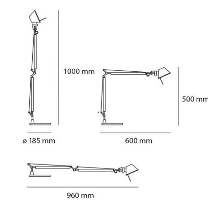 Artemide AR A015100+AR A003900 KOMPLET - LED Stmievateľná stolná lampa TOLOMEO MIDI 1xLED/9W/230V