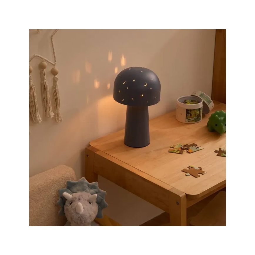 Atmosphera - Detská stolná lampa STARRY MUSHROOM 1xE14/25W/230V modrá