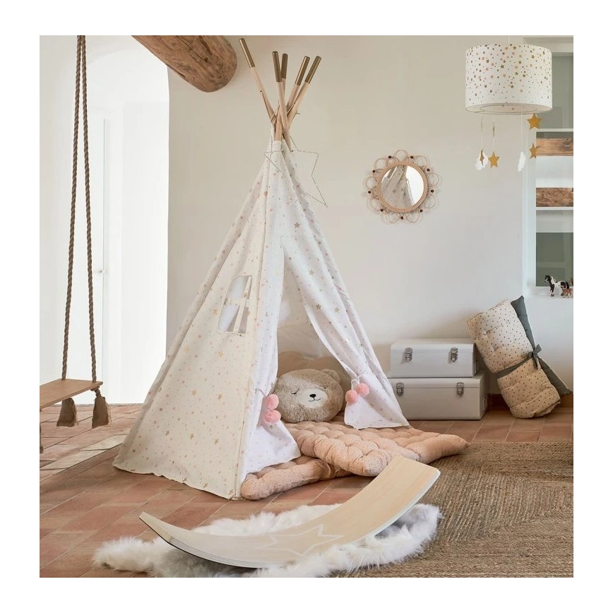 Atmosphera - Detské nástenné zrkadlo CAMPAIN pr. 38 cm ratan