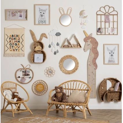 Atmosphera - Detské nástenné zrkadlo RABBIT 37x24 cm bambus
