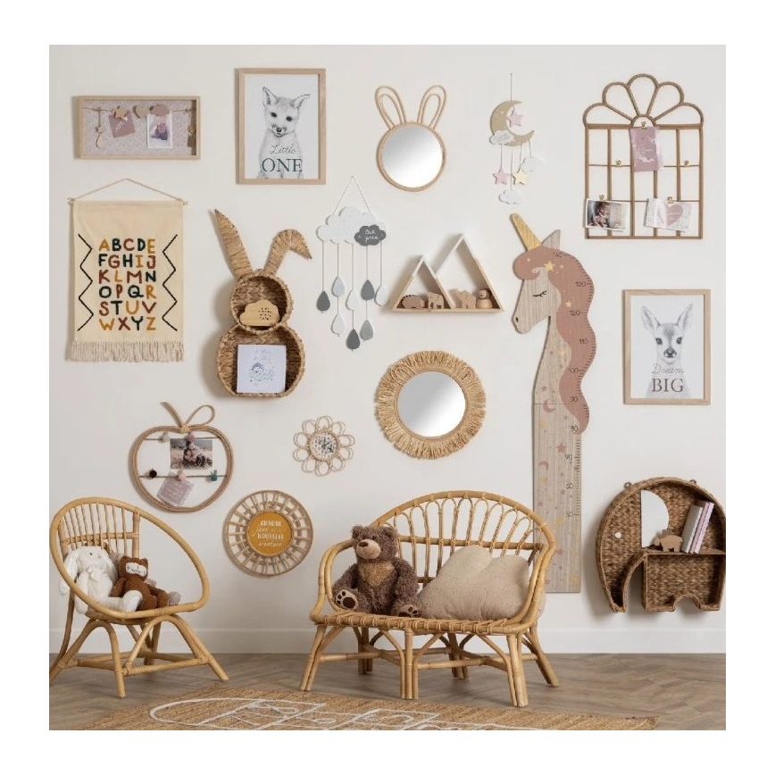 Atmosphera - Detské nástenné zrkadlo RABBIT 37x24 cm bambus