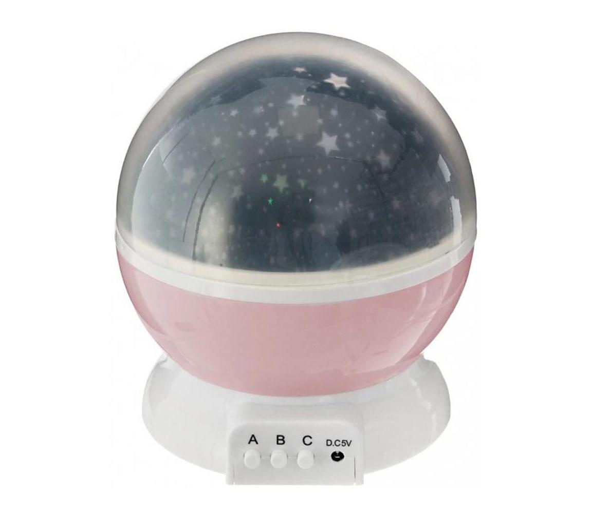 Atmosphera - LED Detský projektor 3xAA ružový 158507A