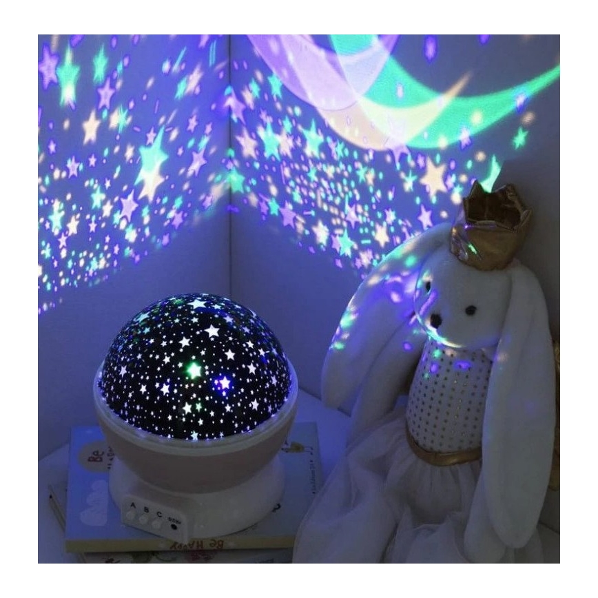 Atmosphera - LED Detský projektor 3xAA ružový