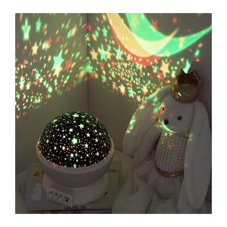 Atmosphera - LED Detský projektor 3xAA ružový