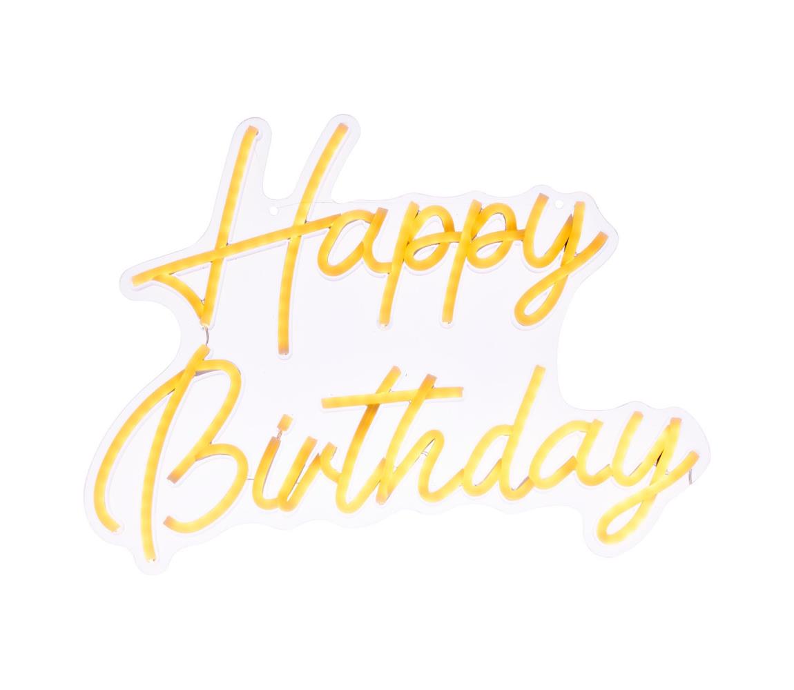 Atmosphera - LED neónová nástenná dekorácia HAPPY BIRTHDAY LED/5V 213733