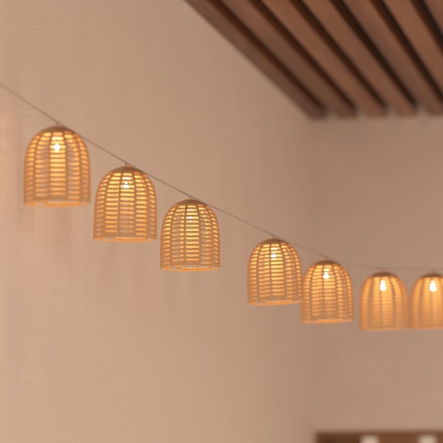 Atmosphera - LED Solárna dekoračná reťaz AIA 10xLED 3,35m IP44 teplá biela 1500 mAh