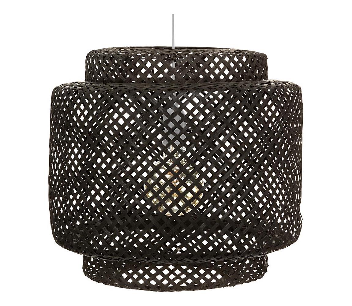 Atmosphera - Luster na lanku LIBY 1xE27/40W/230V bambus/čierna 167670B