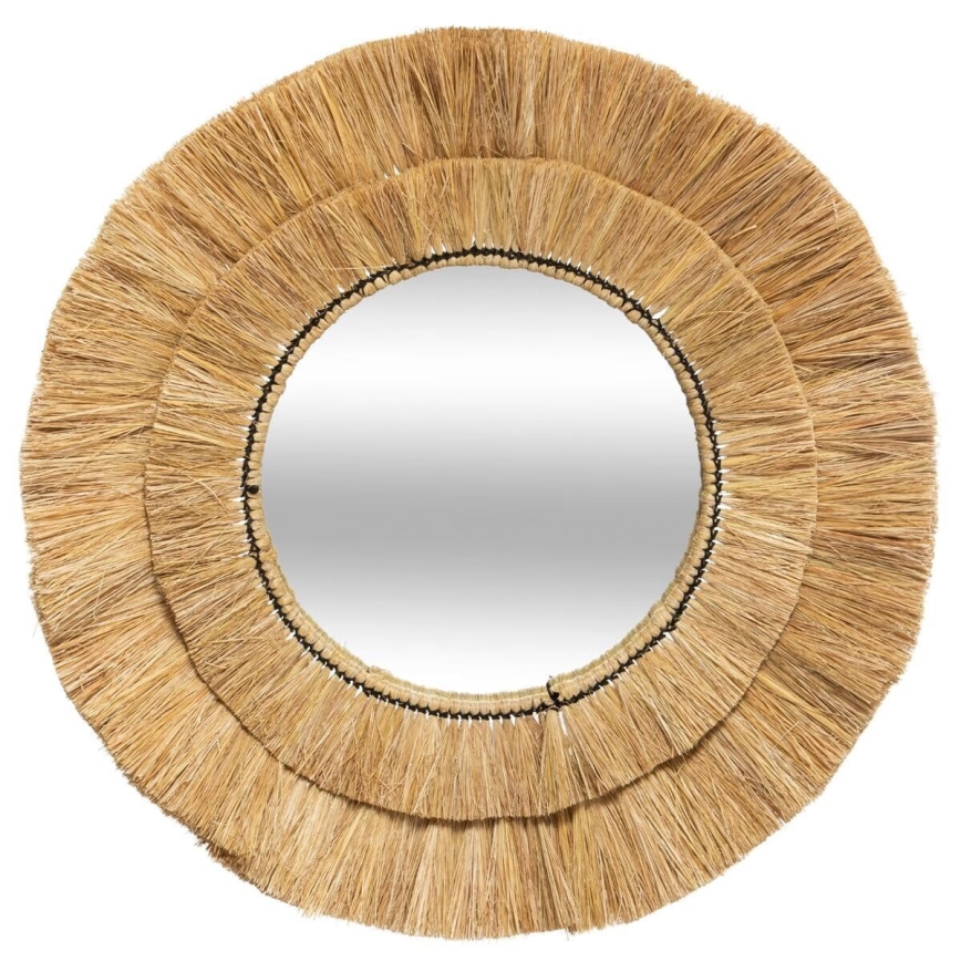 Atmosphera - Nástenné zrkadlo ALBA pr. 57 cm rafia