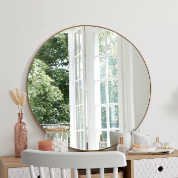 Atmosphera - Nástenné zrkadlo ALICE pr. 76 cm zlatá