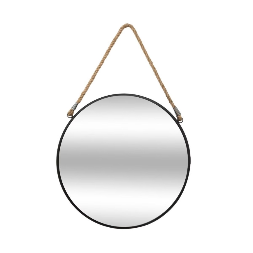 Atmosphera - Nástenné zrkadlo EDEN pr. 38 cm čierna