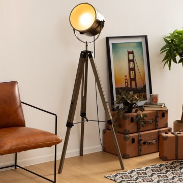 Atmosphera - Stojacia lampa EBOR 1xE27/25W/230V borovica/mosadz