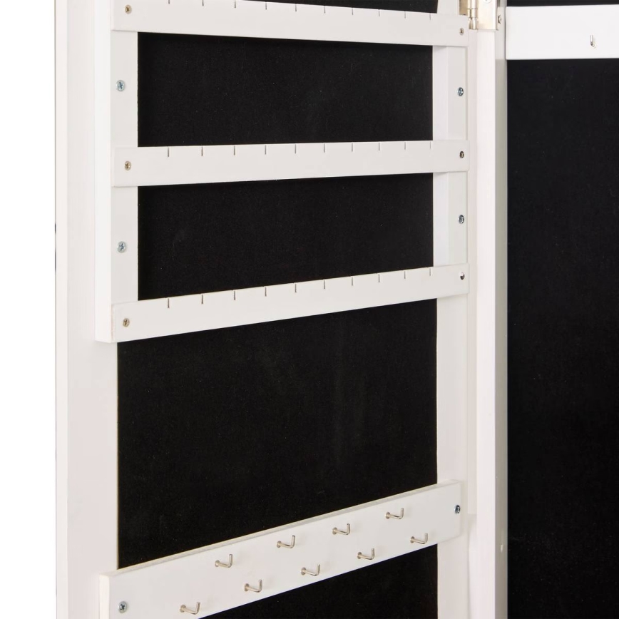 Atmosphera - Stojacie zrkadlo so šperkovnicou LEXY 158x38 cm biela