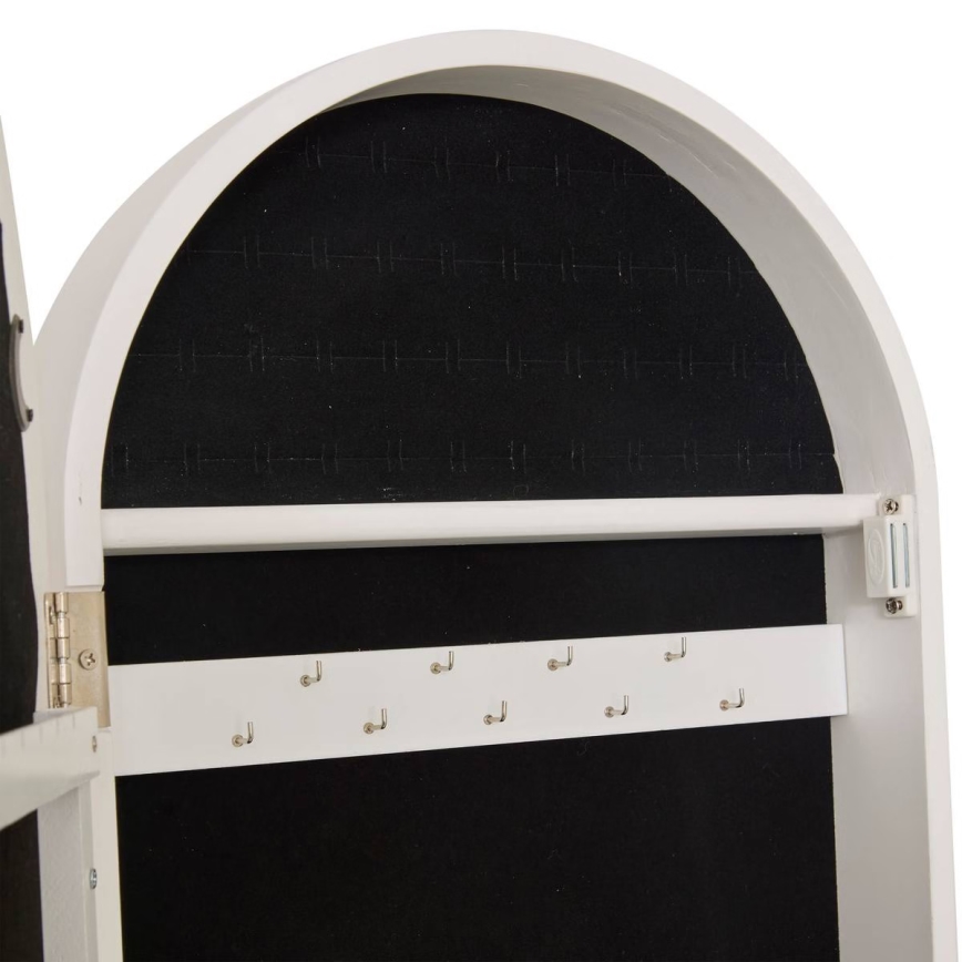 Atmosphera - Stojacie zrkadlo so šperkovnicou LEXY 158x38 cm biela