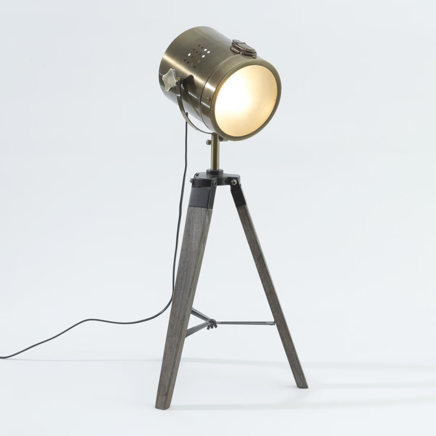 Atmosphera - Stolná lampa EBOR 1xE14/25W/230V borovica/mosadz