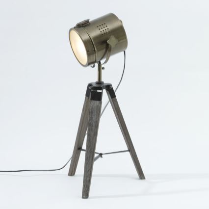 Atmosphera - Stolná lampa EBOR 1xE14/25W/230V borovica/mosadz