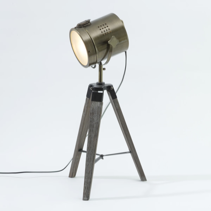 Atmosphera - Stolná lampa EBOR 1xE14/25W/230V borovica/mosadz