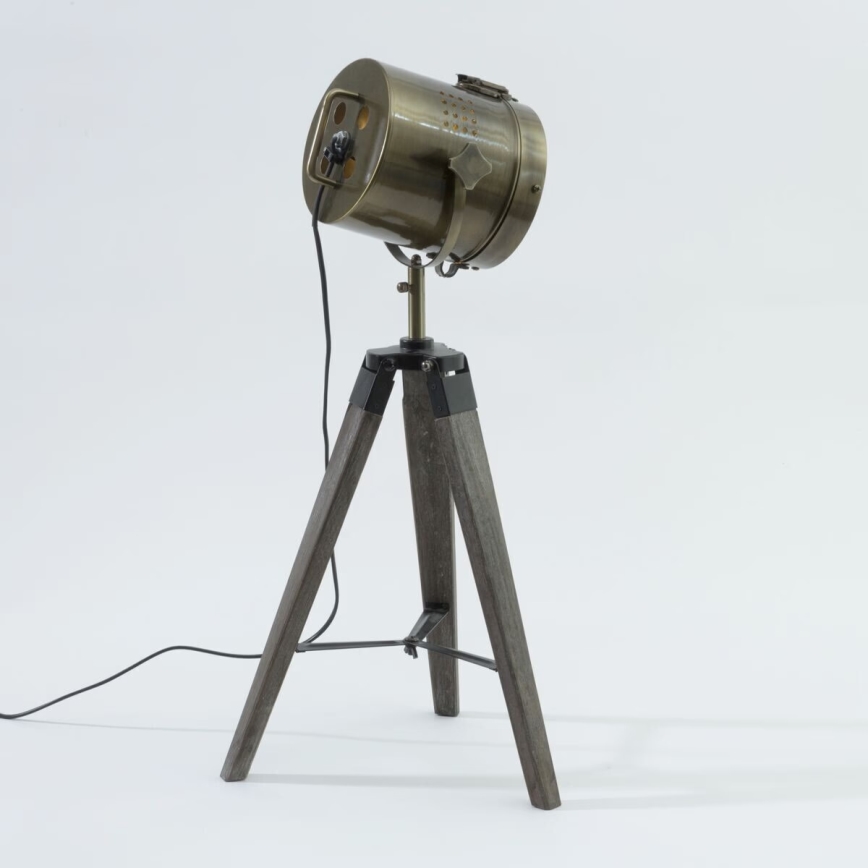 Atmosphera - Stolná lampa EBOR 1xE14/25W/230V borovica/mosadz