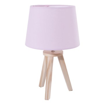 Atmosphera - Stolná lampa TRIPOD 1xE14/40W/230V borovica/ružová