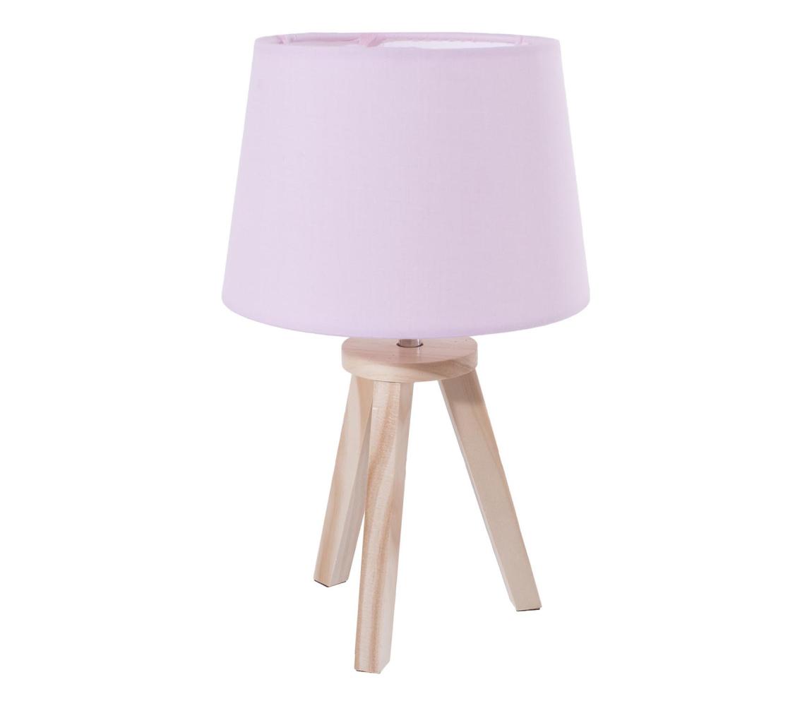 Atmosphera - Stolná lampa TRIPOD 1xE14/40W/230V borovica/ružová 127252A