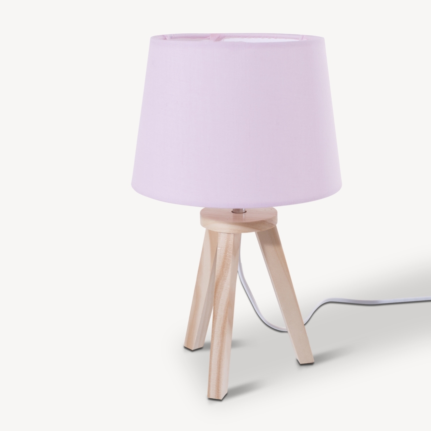 Atmosphera - Stolná lampa TRIPOD 1xE14/40W/230V borovica/ružová