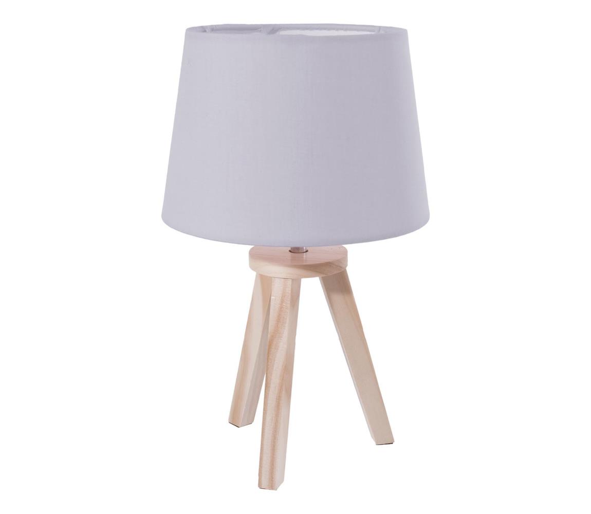 Atmosphera - Stolná lampa TRIPOD 1xE14/40W/230V borovica/sivá 127252B