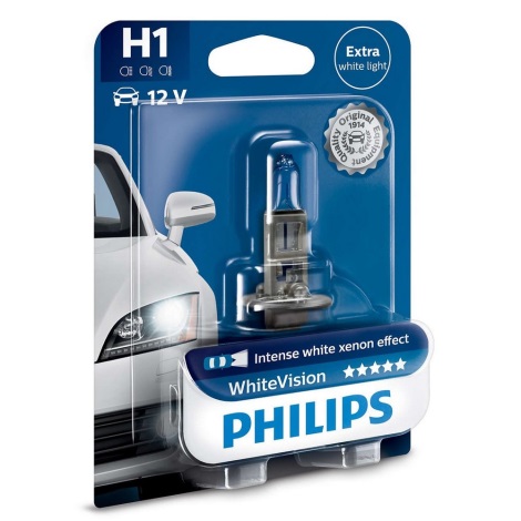 Autožiarovka Philips WHITE VISION 12258WHVB1 H1 P14,5s/55W/12V 3700K