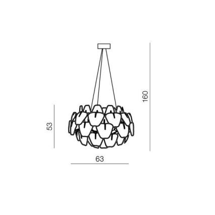 Azzardo AZ0314 - Luster na lanku 3D 3xE27/40W/230V