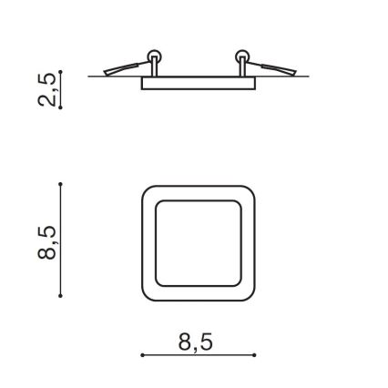 Azzardo AZ2833 - LED Kúpeľňové podhľadové svietidlo SLIM 1xLED/6W/230V IP44