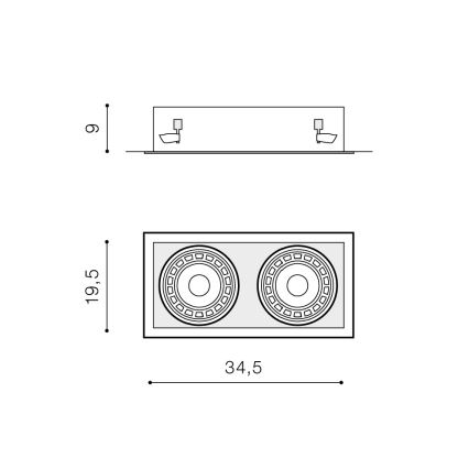 Azzardo AZ2875 - Podhľadové svietidlo NOVA 2xGU10-ES111/50W/230V