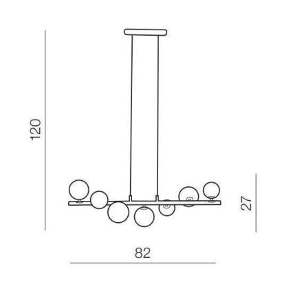 Azzardo AZ4406 - Luster na lanku SYBILLA 7xG9/25W/230V čierna