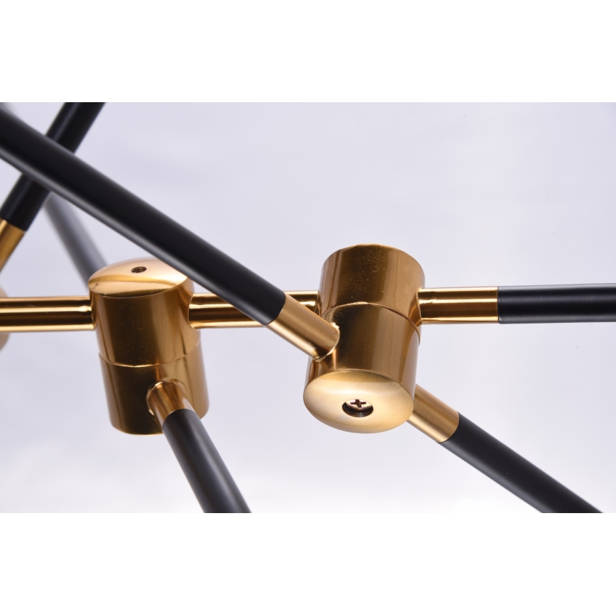 Azzardo AZ4700 - Luster na tyči SOLEN 6xG9/30W/230V čierna/zlatá