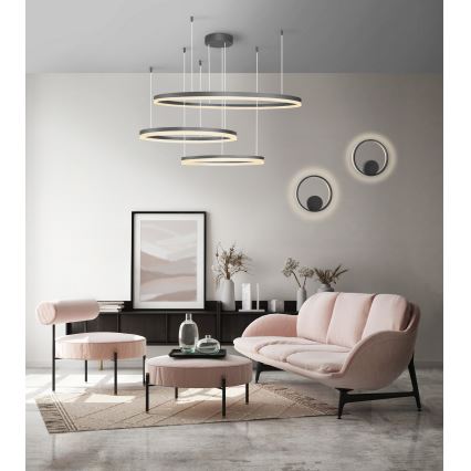 Azzardo AZ4707 - LED luster na lanku HALO LED/130W/230V čierny