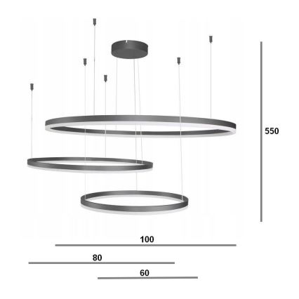 Azzardo AZ4707 - LED luster na lanku HALO LED/130W/230V čierny