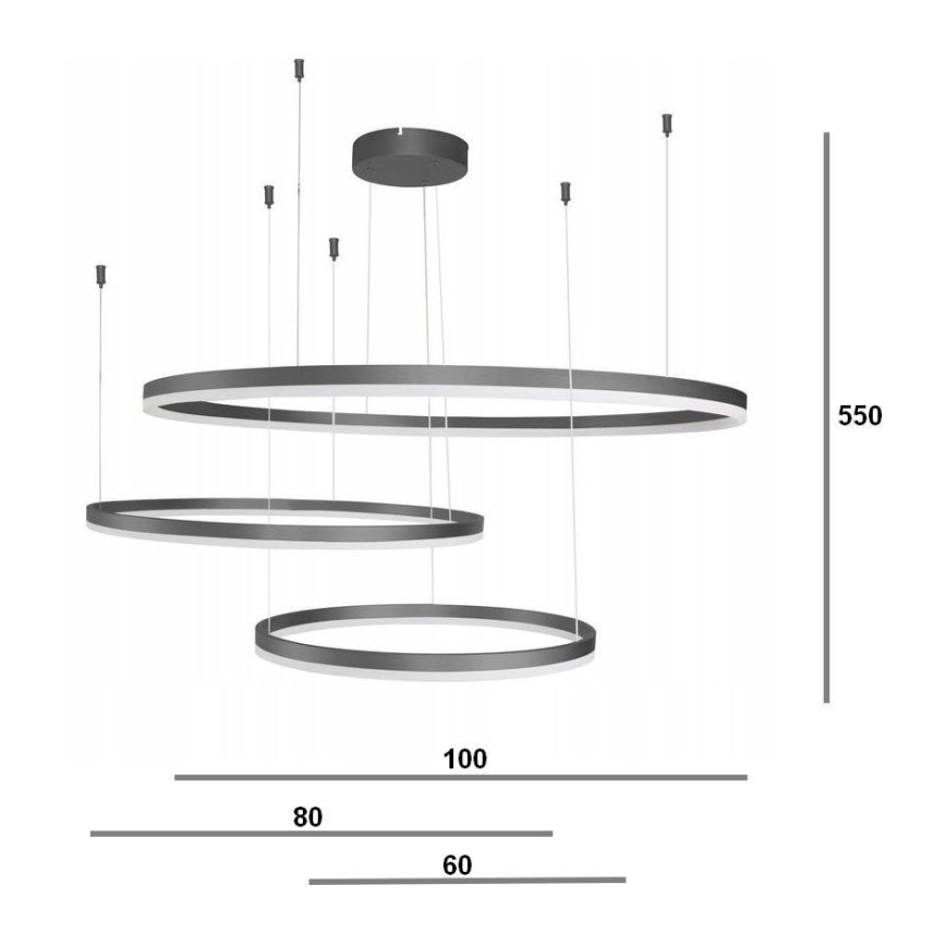 Azzardo AZ4707 - LED luster na lanku HALO LED/130W/230V čierny