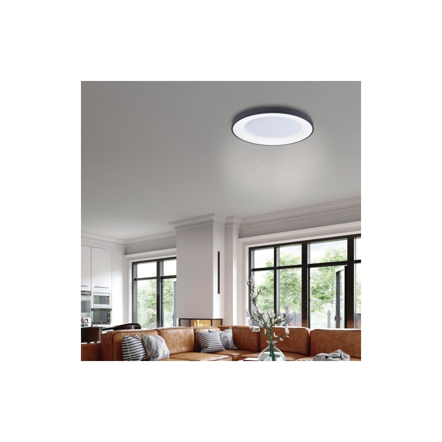 Azzardo AZ4995 - LED Stmievateľné stropné svietidlo SANTANA LED/80W/230V čierna + diaľkové ovládanie