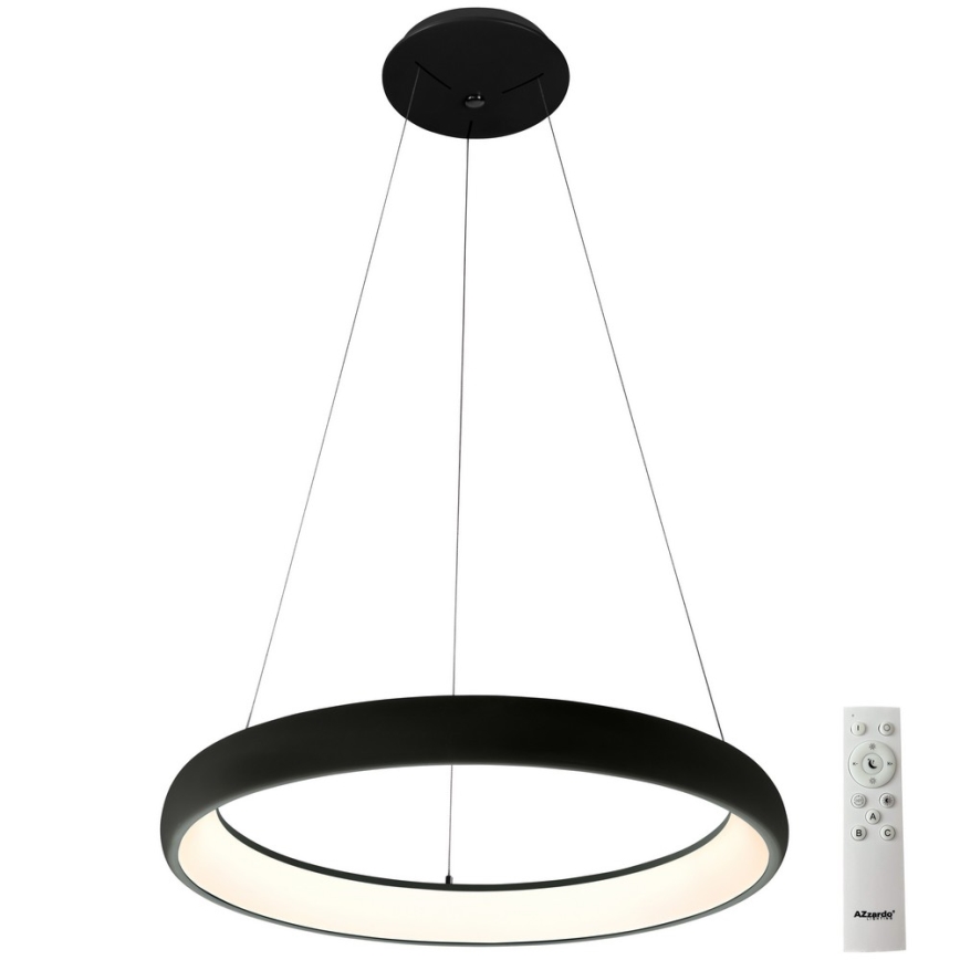 Azzardo AZ5063 - LED Stmievateľný luster na lanku ANTONIO LED/50W/230V čierna + diaľkové ovládanie