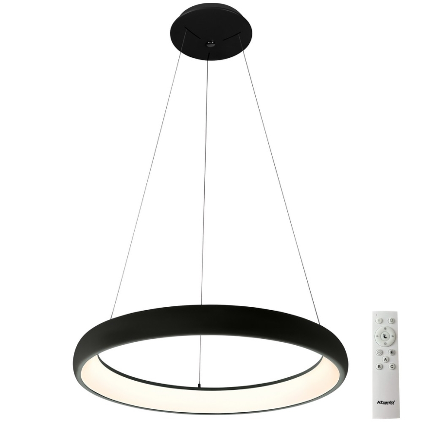 Azzardo AZ5066 - LED Stmievateľný luster na lanku ANTONIO LED/80W/230V čierna + diaľkové ovládanie