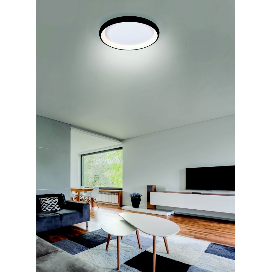 Azzardo AZ5069 - LED Stmievateľné stropné svietidlo ANTONIO LED/32W/230V čierna + diaľkové ovládanie