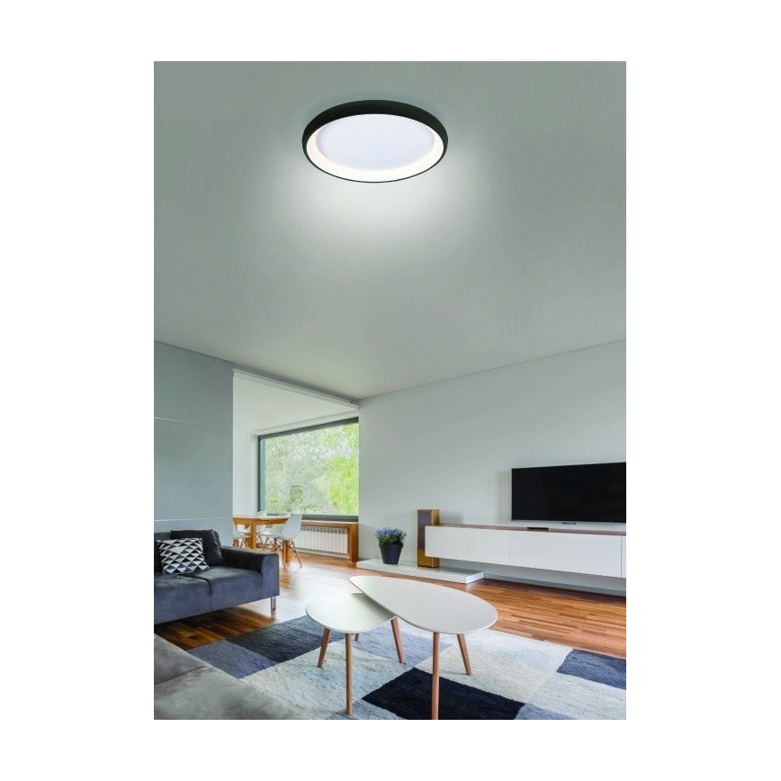 Azzardo AZ5075 - LED Stmievateľné stropné svietidlo ANTONIO LED/80W/230V čierna + diaľkové ovládanie