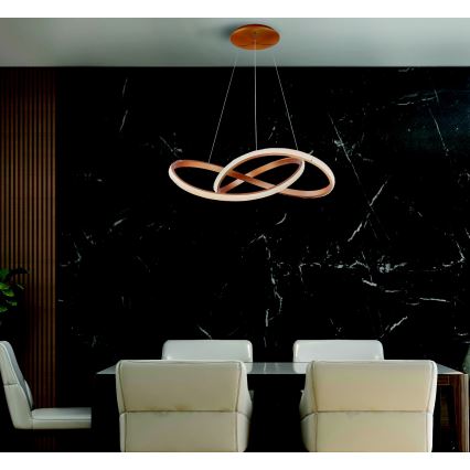 Azzardo AZ5097 - LED Stmievateľný luster na lanku INFINITY LED/80W/230V zlatá + diaľkové ovládanie
