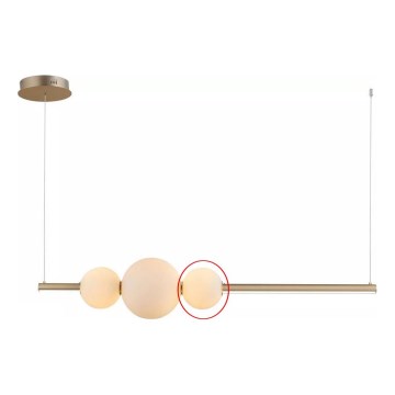 Azzardo - Náhradné sklo k lustru SANDRA biela - malé pr. 15 cm